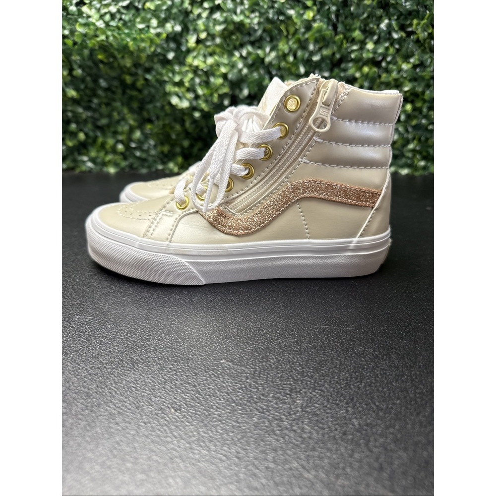 Vans Kids Sk8-Hi Reissue Side Zip Shoes Size 12.5 Youth Glitter Sneakers New
